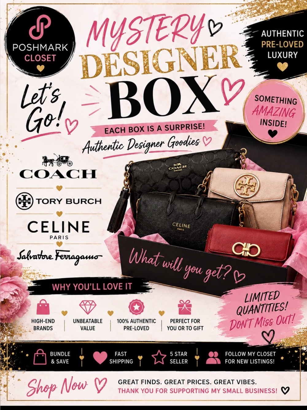 Mystery Box Designer & Lux NWT, NWOT and EUC Retail $350.00+